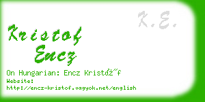 kristof encz business card